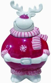 JK Home Decoration Weihnachtliche Keksdose Rot L25.5xB16xD15cm.