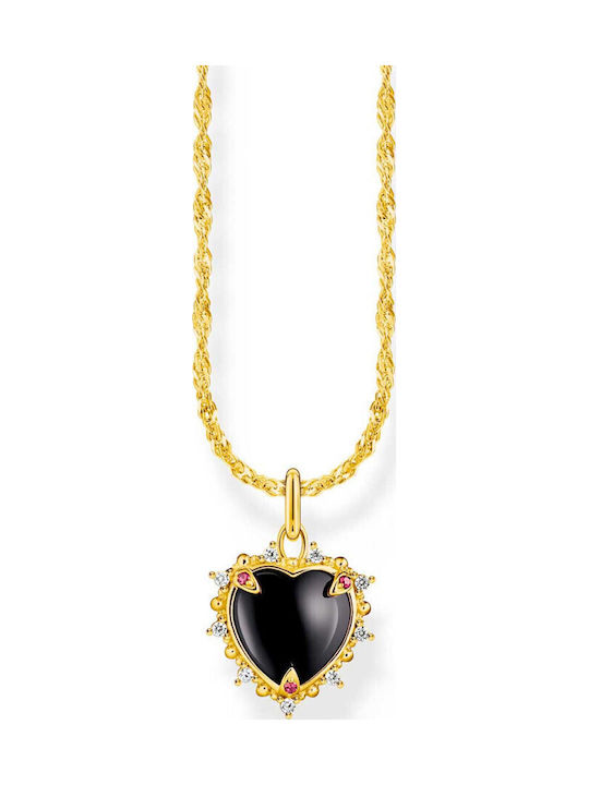 Thomas Sabo Κολιέ με σχέδιο Καρδιά Μαύρο