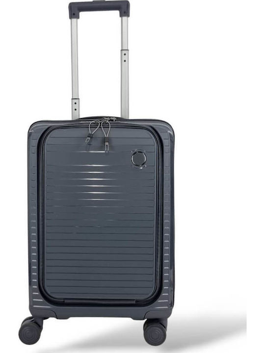 Playbags Βαλίτσα Ταξιδίου Καμπίνας Σκληρή Γκρι με 4 Ρόδες Ύψους 55εκ.