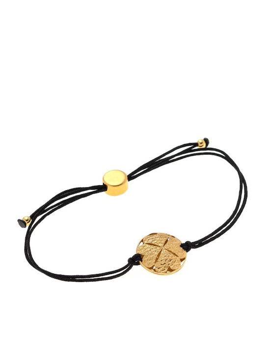 Arteon Damen Armband Glücksbringer Makramee aus Messing Vergoldet