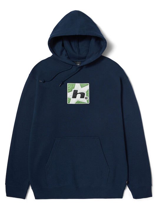 HUF H Star Φούτερ με Κουκούλα Μπλε