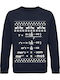 Sweatshirt Unisex Organic " Merry Christmas Math Equation Ugly Christmas Sweater " French Navy