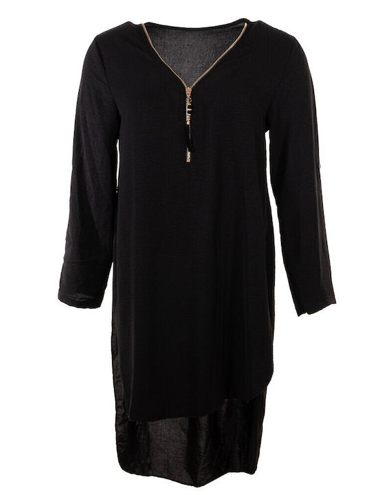 Langärmelig Damen Hemd Black