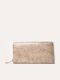 Large Leather Women's Wallet Classic Beige