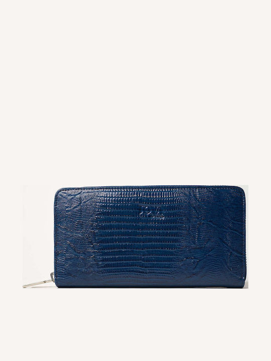 Large Leather Women's Wallet Classic Blue