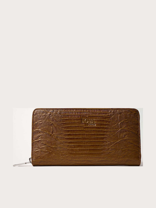 Large Leather Women's Wallet Classic Tabac Brown