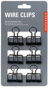 Set of 6 Black Clips Kikkerland