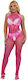Subblime Sexy Bodystockings Gittermuster mit Offenem Schritt Rosa