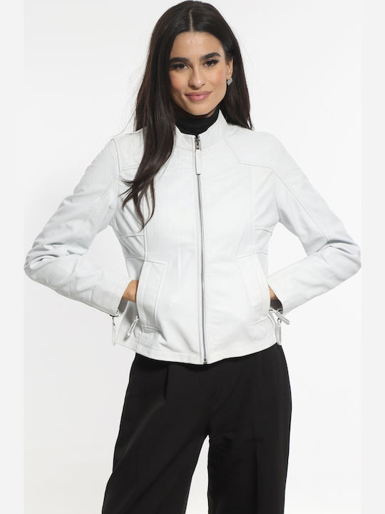 Newton Leather Crop Δερμάτινο Γυναικείο Μπουφάν...
