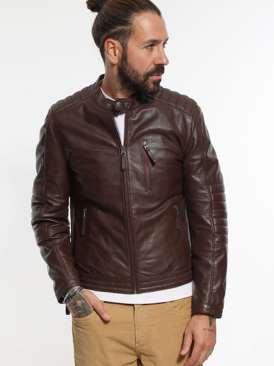 Newton Leather Δερμάτινο Μπουφάν Reddish Brown