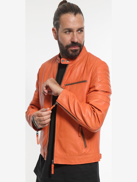 Lederjacke Jacke Orange