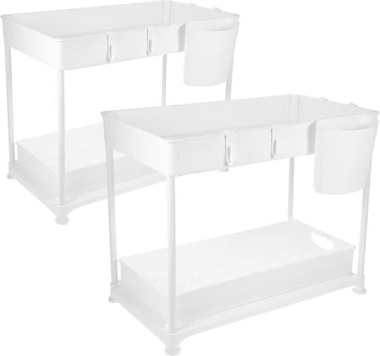 TimelessTools Kunststoffregal für im Schrank 33x40x23cm 2 Stück Weiße