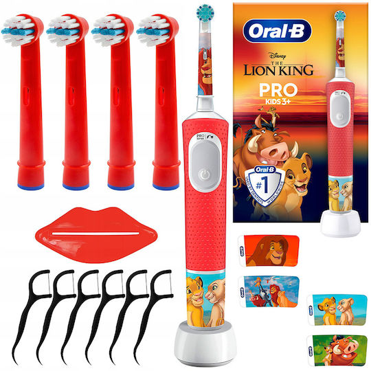 Oral-B Vitality Pro Elektrische Kinderzahnbürste mit Stoppuhr Für 3+ Jahre Lion King mit Ersatzteilen