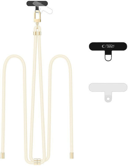 Tech-Protect Rope Crossbody Strap Neck Strap for Mobile Phones Beige