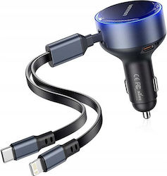 Vention Încărcător Auto cu Cablu Lightning / Type-C