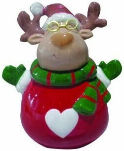 JK Home Decoration Weihnachtliche Keksdose Rot L20.5xB18xD14.5cm.