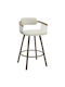 Stool Bar with Backrest Upholstered with Fabric Lang Copper-ecru 51.5x48.5x89.5cm