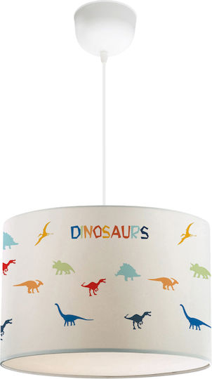 GloboStar Dino Einfaches Licht Kinderdeckenleuchte Deckenleuchte mit Fassung E27 Weiß 30x70cm