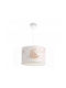 GloboStar Kids Fabric Single Ceiling Light E27 Moon White 28x70cm