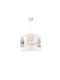 GloboStar Kids Fabric Single Ceiling Light E27 Girlsclub White 28x70cm