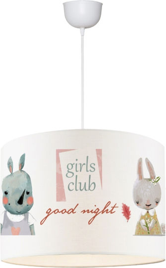GloboStar Girlsclub Einfaches Licht Kinderdeckenleuchte Deckenleuchte mit Fassung E27 Weiß 28x70cm