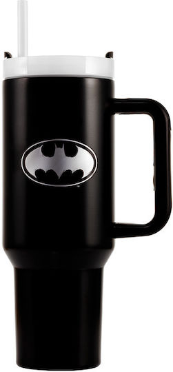 Pyramid International Batman Чаша с дръжка Термос Неръждаема стомана 1.2lt Сив с Сламка и Дръжка