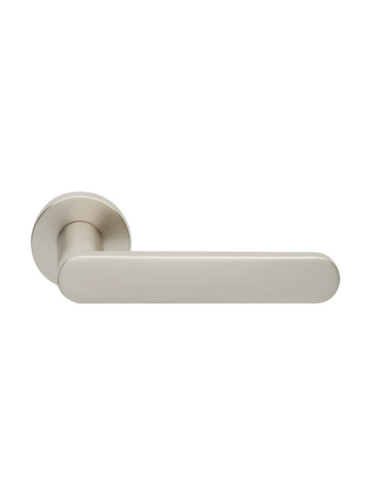 Zogometal Lever WC with Rosette Pair with Rosette Silver Matt
