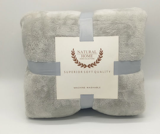 Natural Home Fleece Blanket Single 160x220cm Grey