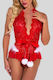 Siya Miting Sexy Bodysuit Rot