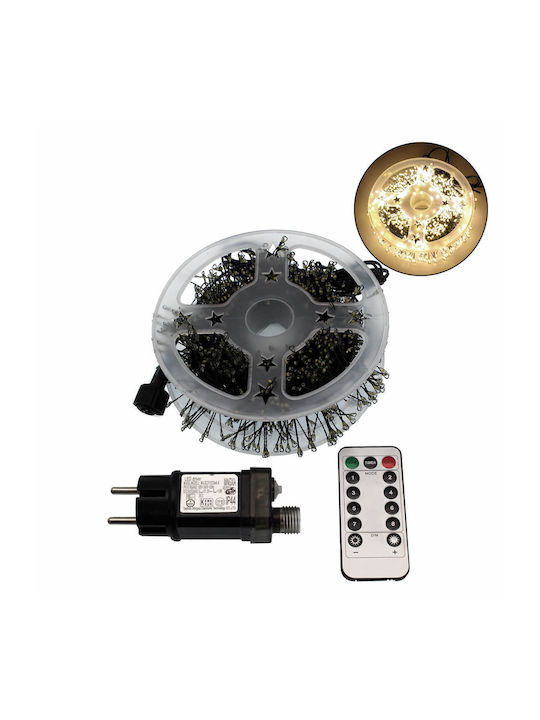 Lumini de Crăciun 1000 LED Alb Cald Telecomandă 30m Rolă IP44 Bx-047 OEM