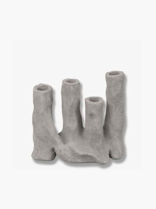 Kerzenhalter Kunstwerk Vierfach-Kerzenhalter Harzstein Beige B9,5 x L18,5 x H18 cm Mette Ditmer