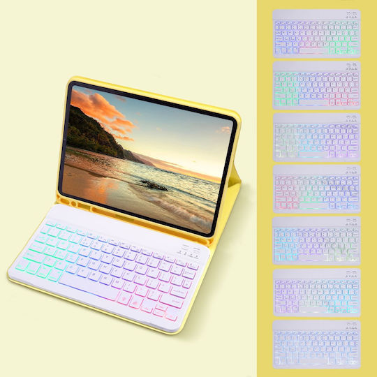 Флип Капак с Клавиатура Жълт iPad 2022 10.9 инча