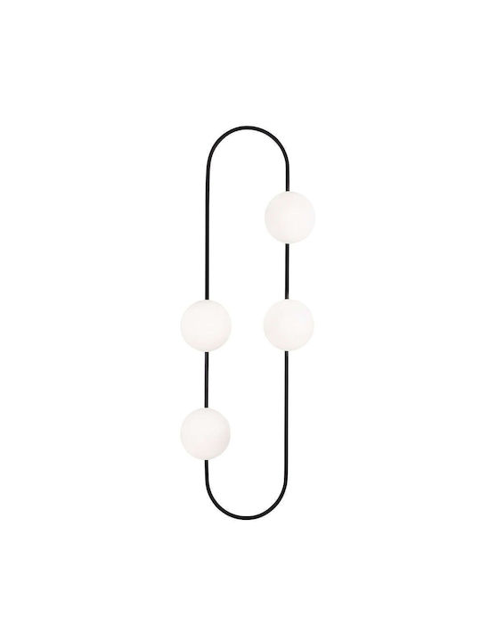 Opviq Lumină de Perete cu Soclu E27 Negru 40cm
