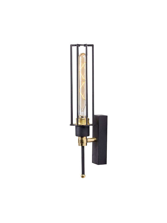 Opviq Leuchte Wand mit Fassung E27 Schwarz 8x10x36cm