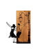 Διακοσμητικό Τοίχου La La Land 899skl2696 42x3x58cm Walnut-black Wallity Μέταλλο Ξύλο