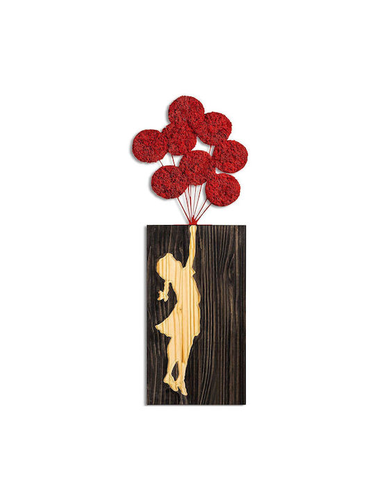 Banksy Wanddekoration Moos 899skl2664 34x99cm Braun-rot Wallity Metall Holz