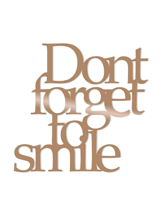Wall Decor Don't Forget To Smile 891tnl1190 70x67cm Copper Wallity Metal
