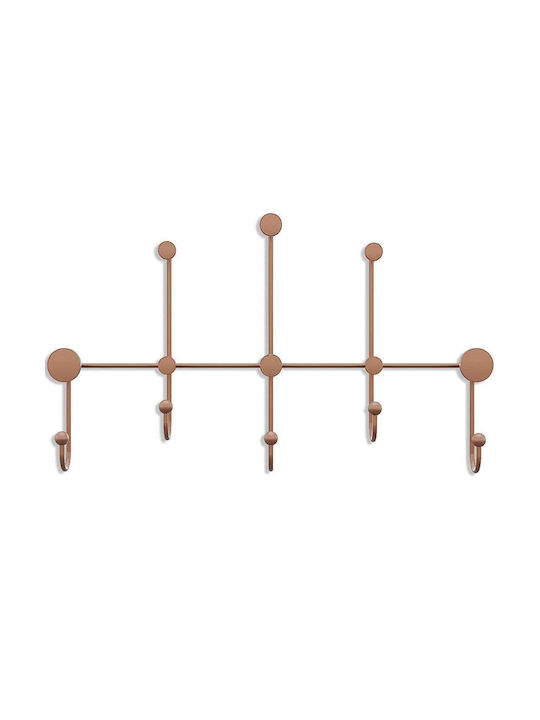 13-Position Wall Hanger Iyon 494pyt1140 80x45x10cm Copper Wallity Metal