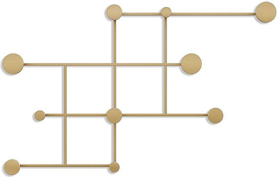 10-Position Wall Hanger Fatara 494pyt1131 112x64x10cm Gold Wallity Metal