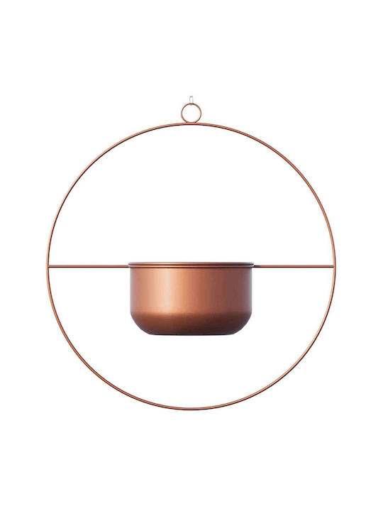 Aberto Design Hängend Übertopf Metall Orange 40x40x40εκ.