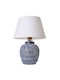 Opviq Table Lamp for Socket E27 with White Shade and Blue Base