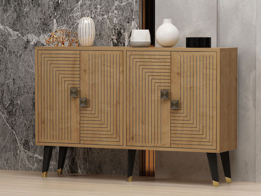 Μπουφές Ahart Ξύλινος Natural-gold 120x30x80cm
