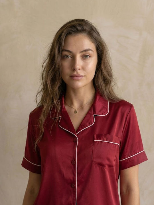 Zizo Set Pijamale pentru Femei Bordeaux