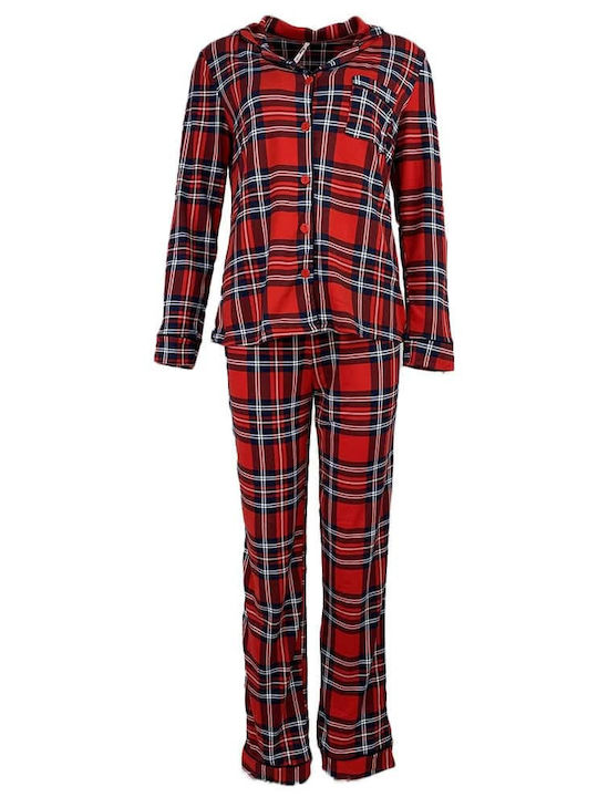 Fuanna Winter Women's Pyjama Set Red