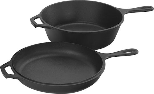 Lodge Pan With Lid made of Cast Iron 26.04cm