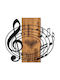 Musical Wall Decor 899skl2418 58x67cm Walnut-black Wallity Metal Wood