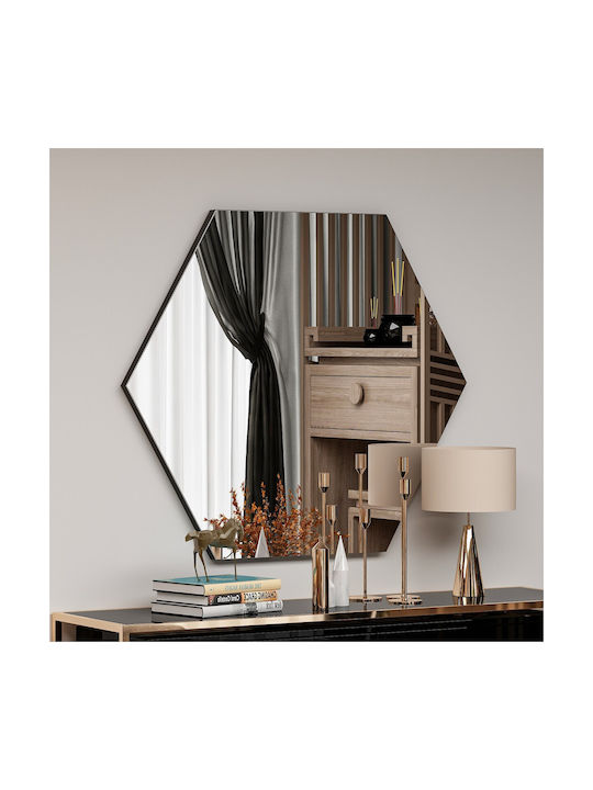 Зео стеннo огледало 116sam1121 70x2.2x60см черно Hanah Home MDF