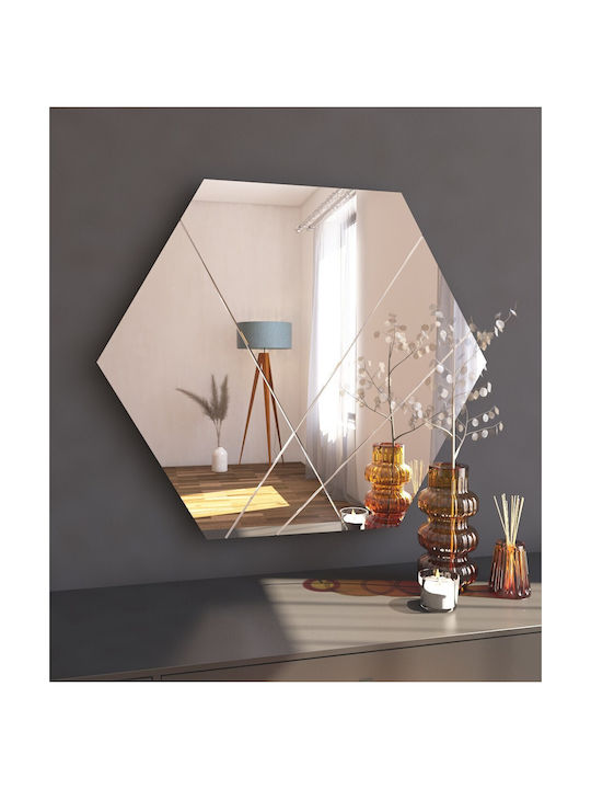 Καθρέπτης Τοίχου Saga 116sam1123 70x2,2x60cm White Hanah Home Mdf