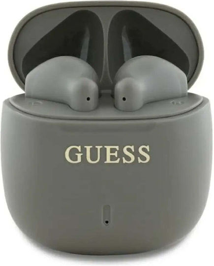 Guess Printed Classic Logo Earbud Bluetooth Handsfree Earphones with Charging Case Brown