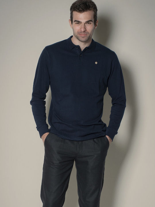 Polo Langarmbluse Blue Navy